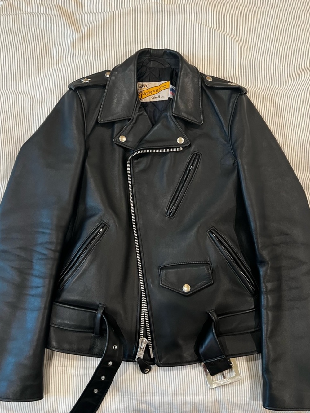 Schott NYC Perfecto 613s Black Leather Biker Jacket - Picture 4 of 14